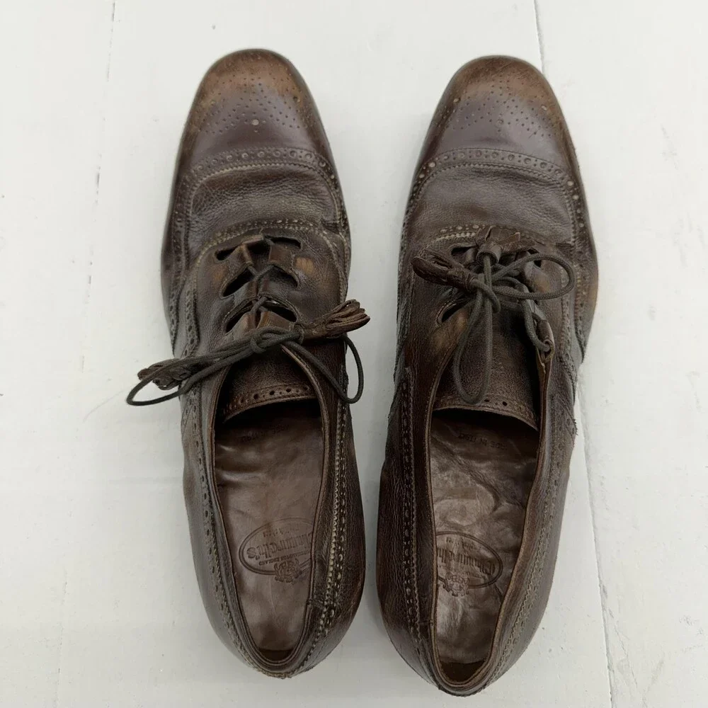 Church's Co Shanghai Brown Glacé Derby Dress Shoes Mens Size 12